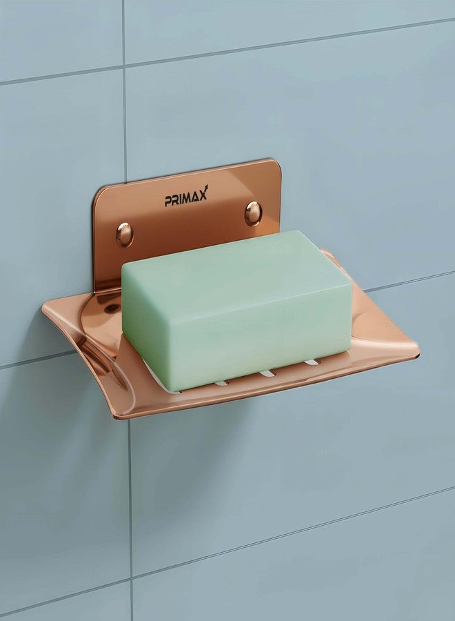 Primax Stainless Steel Soap Dish Stand/Holder/Tray for Bathroom & Kitchen/Bathroom Accessories (Rose Gold) - Pack of 1 - Image 1
